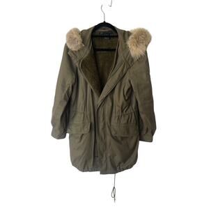Marc by Marc Jacobs Olive Green Fur-Trimmed Parka Coat Size M